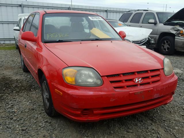 KMHCG45C44U531408 - 2004 HYUNDAI ACCENT GL RED photo 1