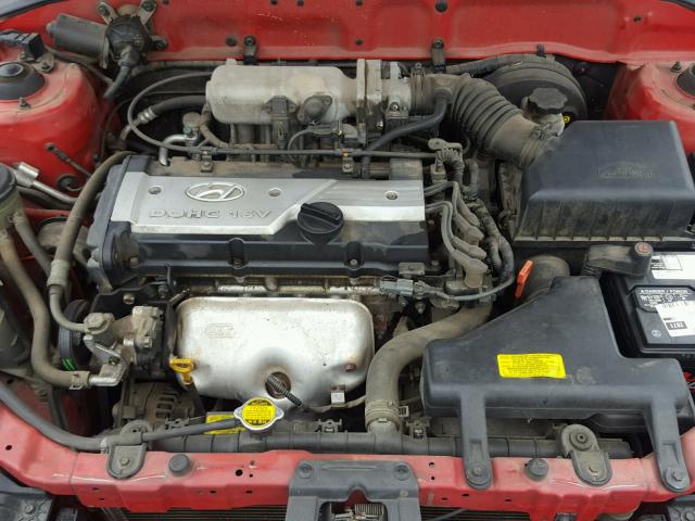 KMHCG45C44U531408 - 2004 HYUNDAI ACCENT GL RED photo 7