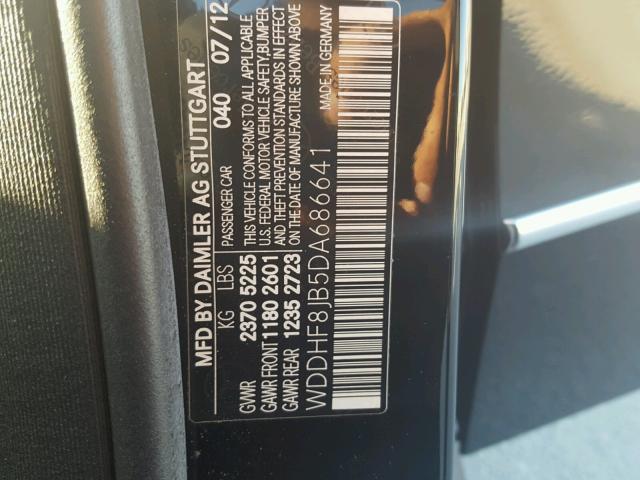 WDDHF8JB5DA686641 - 2013 MERCEDES-BENZ E 350 4MAT BLACK photo 10