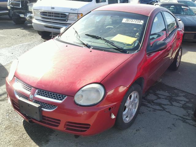 1B3ES56C75D189469 - 2005 DODGE NEON SXT RED photo 2