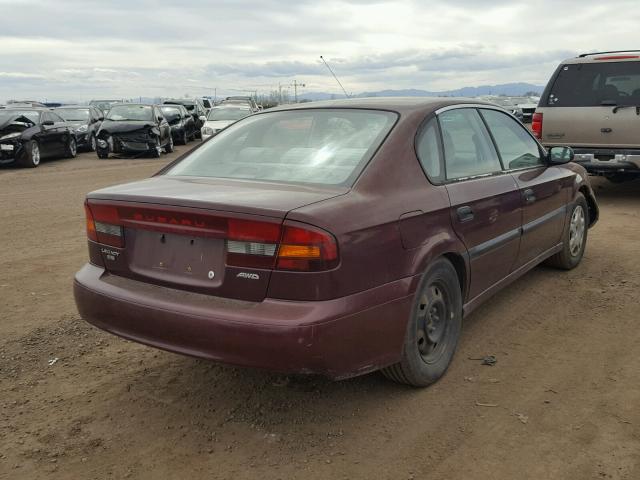 4S3BE635117214721 - 2001 SUBARU LEGACY L BURGUNDY photo 4