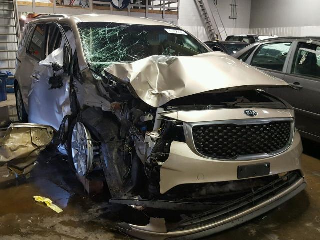 KNDMC5C12F6059308 - 2015 KIA SEDONA EX TAN photo 1