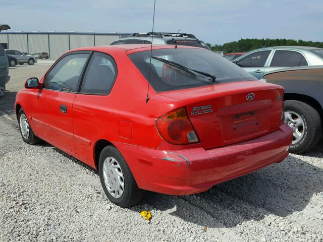 KMHCG35C25U332062 - 2005 HYUNDAI ACCENT GS RED photo 3