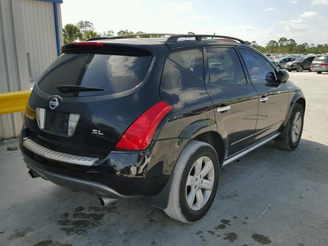 JN8AZ08T96W423484 - 2006 NISSAN MURANO BLACK photo 4