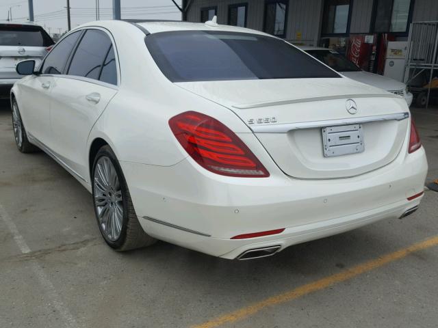 WDDUG8CB0FA111603 - 2015 MERCEDES-BENZ S 550 WHITE photo 3