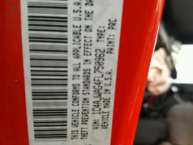 1C4AJWAG4FL750962 - 2015 JEEP WRANGLER S RED photo 10