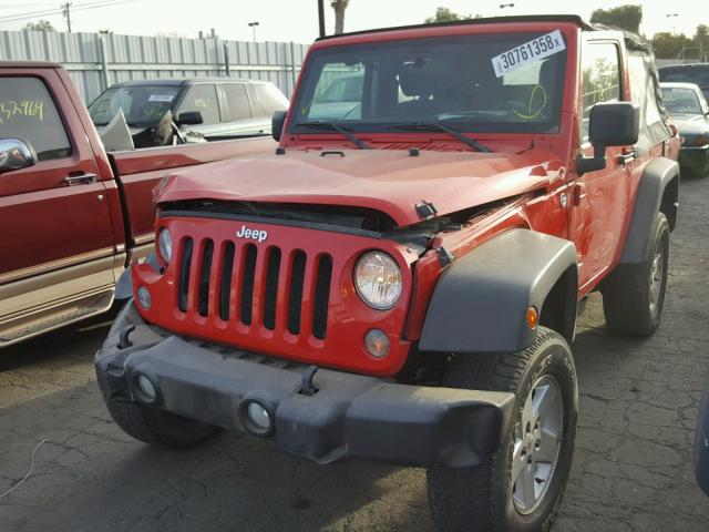 1C4AJWAG4FL750962 - 2015 JEEP WRANGLER S RED photo 2