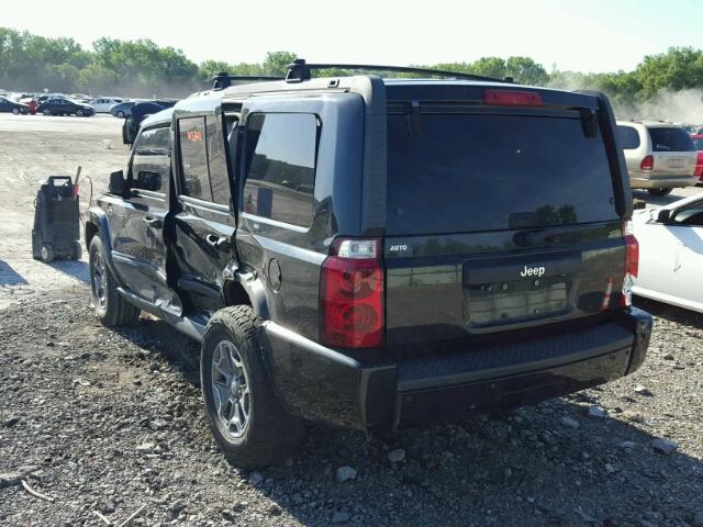 1J8HH48KX8C225604 - 2008 JEEP COMMANDER BLACK photo 3