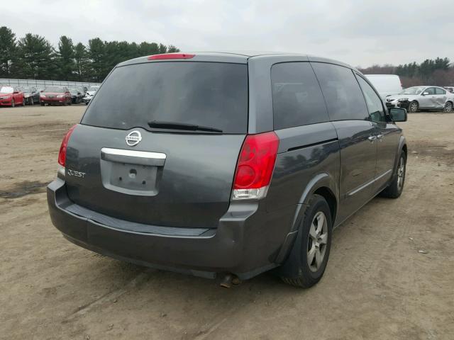 5N1BV28U87N106296 - 2007 NISSAN QUEST S GRAY photo 4