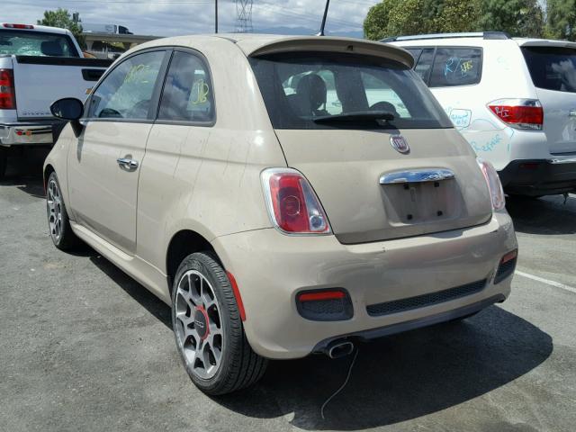 3C3CFFBRXCT211499 - 2012 FIAT 500 SPORT BEIGE photo 3