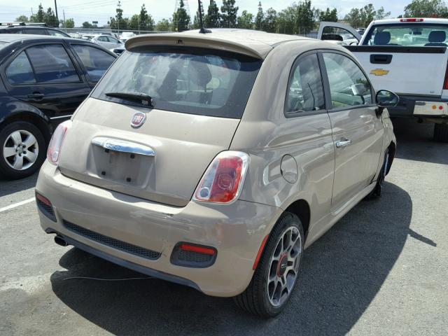 3C3CFFBRXCT211499 - 2012 FIAT 500 SPORT BEIGE photo 4