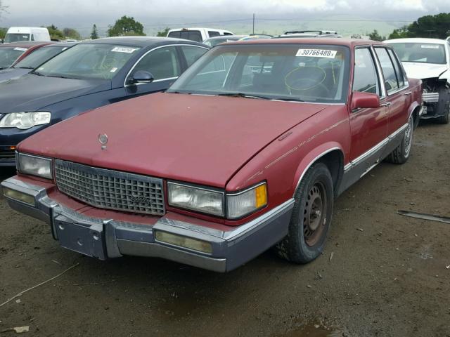 1G6CD5335L4212171 - 1990 CADILLAC DEVILLE RED photo 2