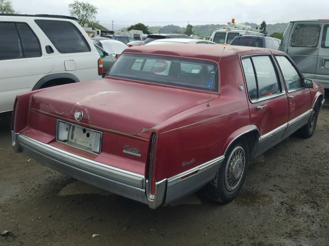 1G6CD5335L4212171 - 1990 CADILLAC DEVILLE RED photo 4