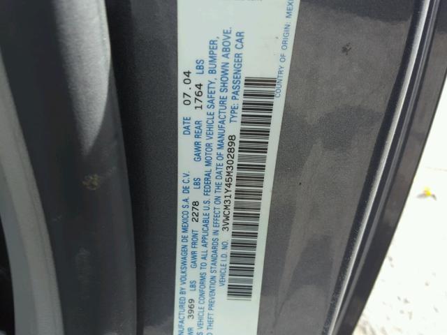 3VWCM31Y45M302898 - 2005 VOLKSWAGEN NEW BEETLE 灰色 照片 10