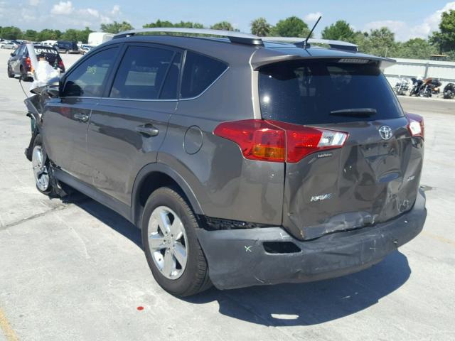 2T3WFREV5DW064389 - 2013 TOYOTA RAV4 XLE BROWN photo 3