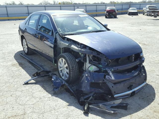 1HGCM66437A095254 - 2007 HONDA ACCORD SE BLUE photo 1