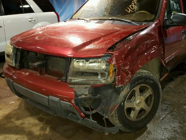 1GNDS13S432185362 - 2003 CHEVROLET TRAILBLAZE RED photo 9