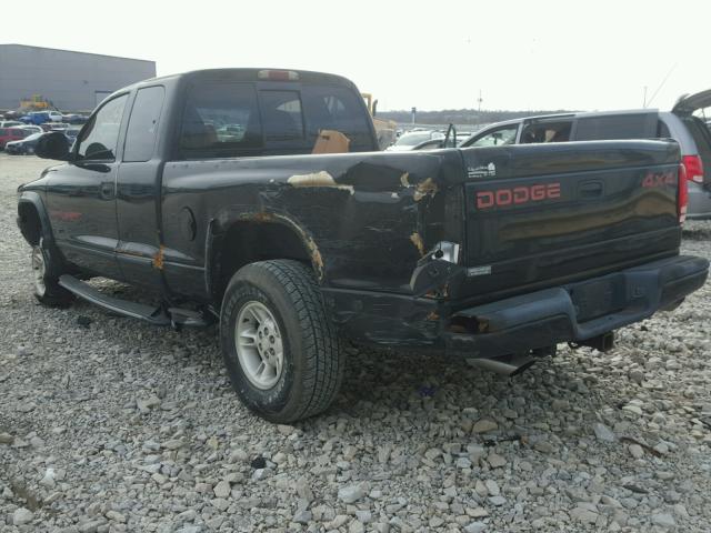 1B7GG22Y0XS314593 - 1999 DODGE DAKOTA BLACK photo 3