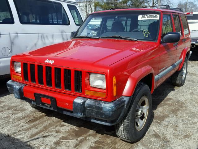 1J4FF48S7YL128973 - 2000 JEEP CHEROKEE S RED photo 2