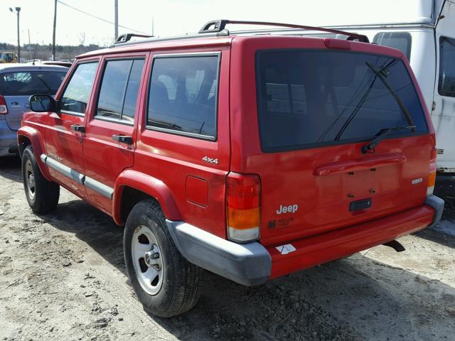 1J4FF48S7YL128973 - 2000 JEEP CHEROKEE S RED photo 3