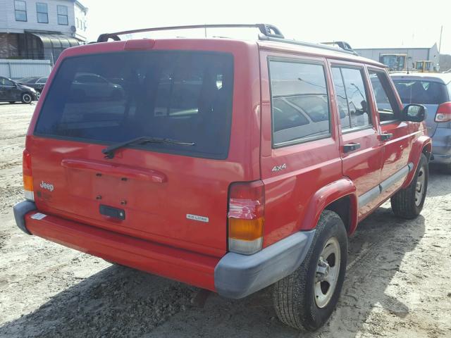 1J4FF48S7YL128973 - 2000 JEEP CHEROKEE S RED photo 4