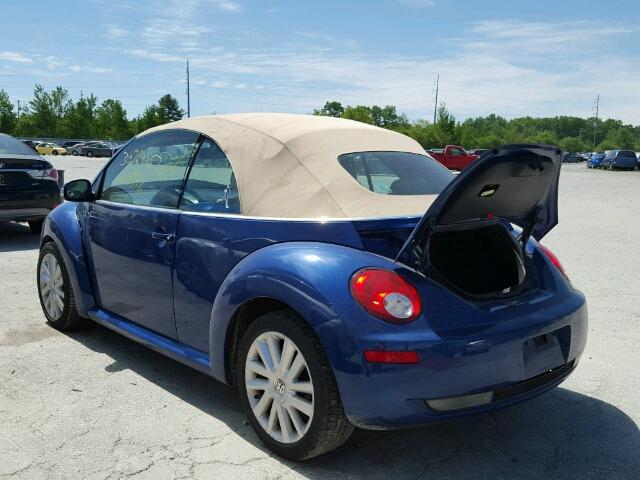 3VWRG31YX8M418015 - 2008 VOLKSWAGEN NEW BEETLE BLUE photo 3