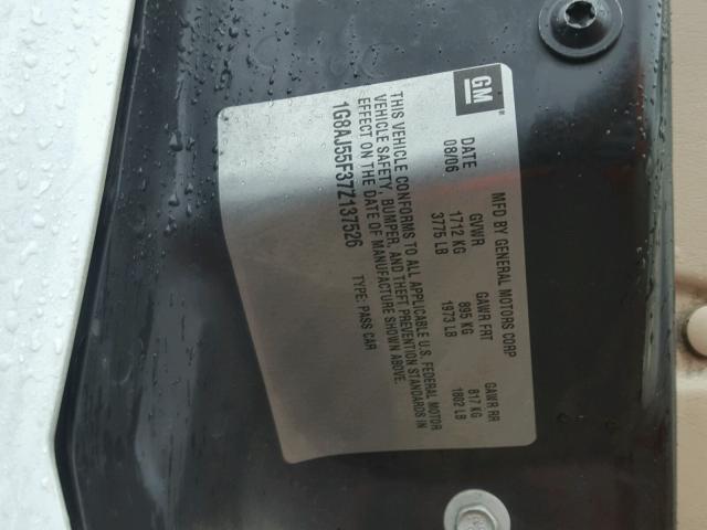 1G8AJ55F37Z137526 - 2007 SATURN ION LEVEL თეთრი ფოტო 10