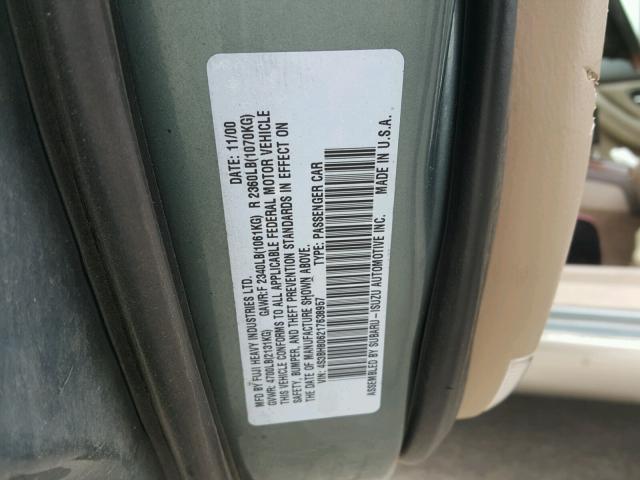 4S3BH806217638957 - 2001 SUBARU LEGACY OUT TWO TONE photo 10