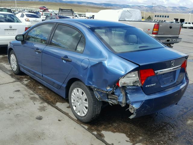 19XFA16339E028622 - 2009 HONDA CIVIC VP BLUE photo 3