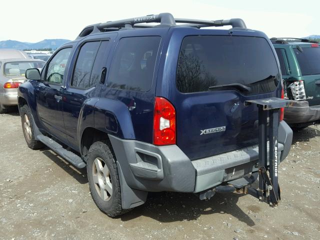 5N1AN08W58C519565 - 2008 NISSAN XTERRA OFF BLUE photo 3