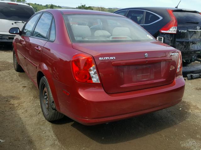 KL5JD56Z88K868426 - 2008 SUZUKI FORENZA BA RED photo 3