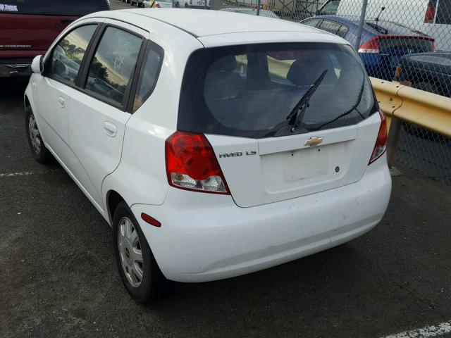 KL1TD62615B449678 - 2005 CHEVROLET AVEO BASE Ağ foto 3