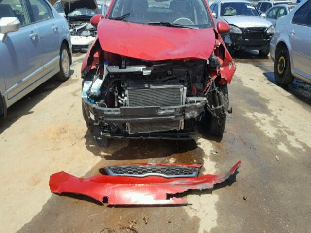 KNADN4A38C6047388 - 2012 KIA RIO EX RED photo 7