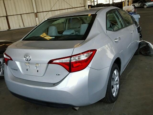 5YFBURHE2EP112524 - 2014 TOYOTA COROLLA L SILVER photo 4