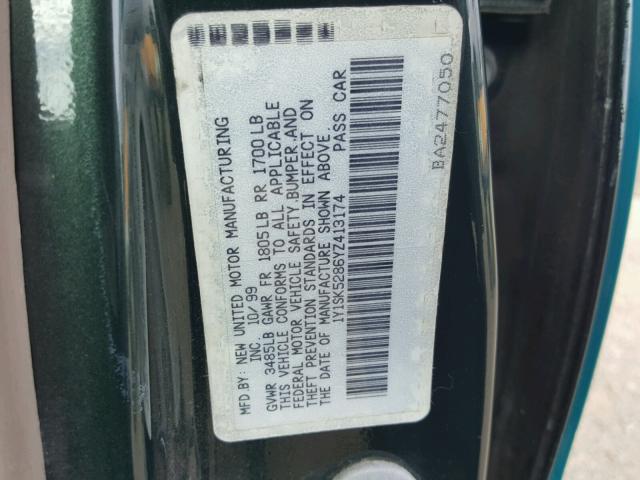 1Y1SK5286YZ413174 - 2000 CHEVROLET GEO PRIZM 白色 照片 10