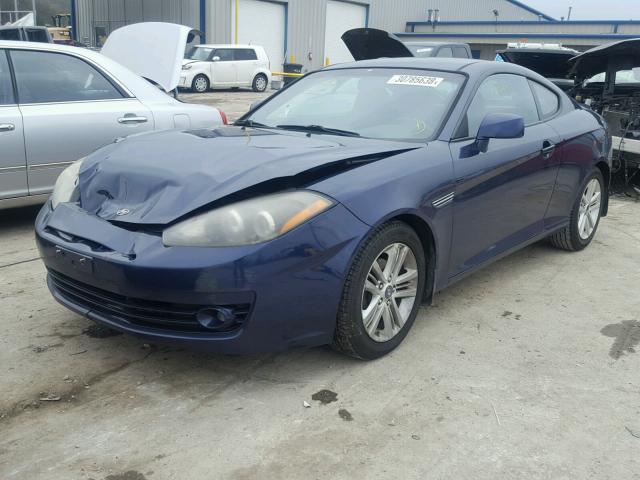 KMHHM66D37U258208 - 2007 HYUNDAI TIBURON GS BLUE photo 2