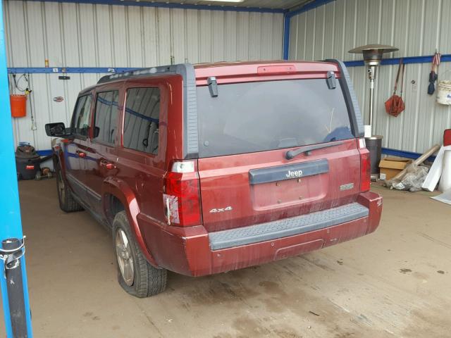 1J8HG48K17C546335 - 2007 JEEP COMMANDER MAROON photo 3