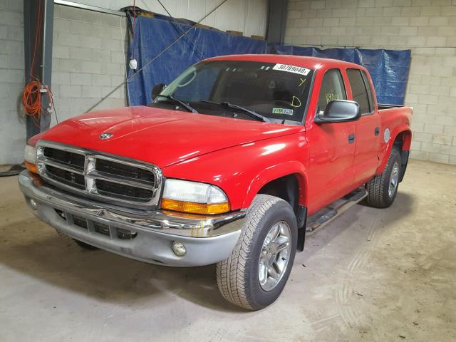 1D7HG48N44S691250 - 2004 DODGE DAKOTA QUA RED photo 2