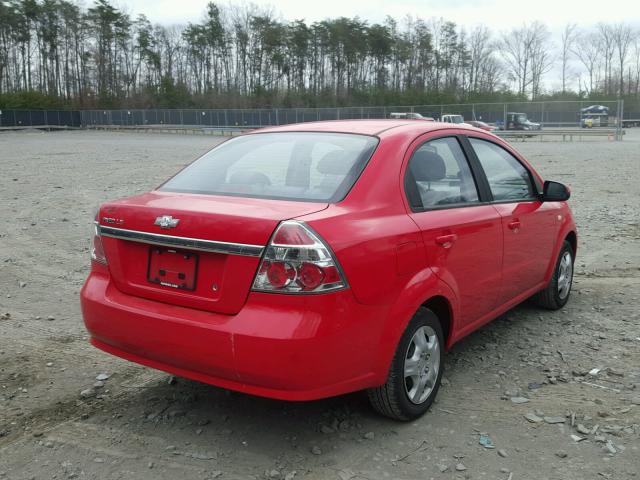 KL1TD56647B055180 - 2007 CHEVROLET AVEO BASE RED photo 4