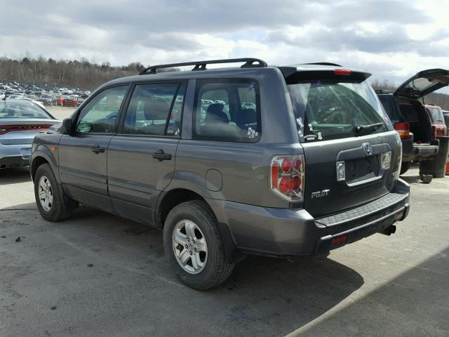 5FNYF18107B032785 - 2007 HONDA PILOT LX GRAY photo 3