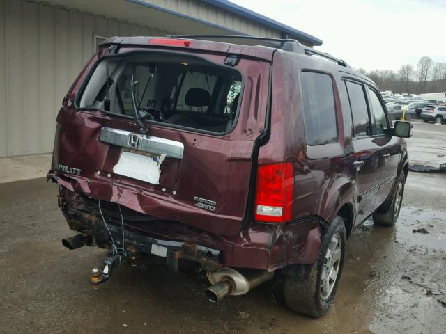 5FNYF48919B006528 - 2009 HONDA PILOT TOUR BURGUNDY photo 4