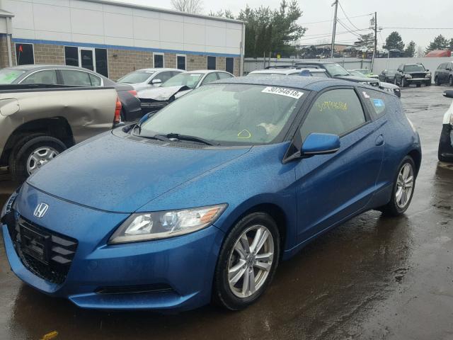 JHMZF1C45CS002568 - 2012 HONDA CR-Z BLUE photo 2