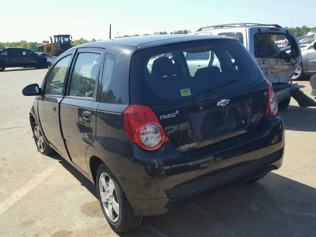 KL1TD66E69B619864 - 2009 CHEVROLET AVEO LS BLACK photo 3