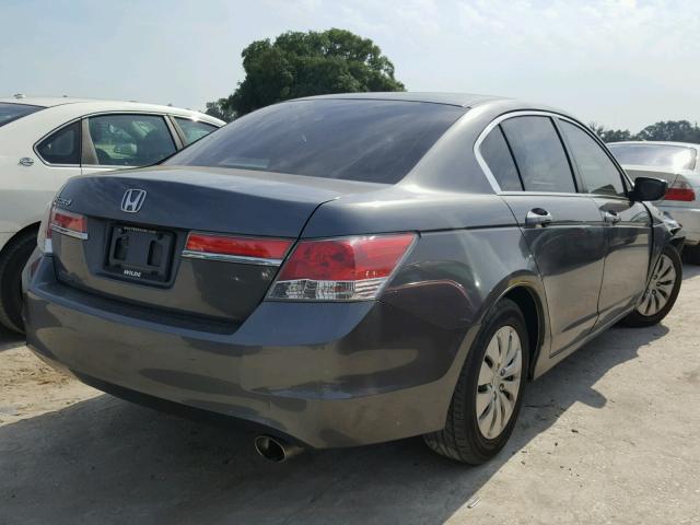 1HGCP2F32CA163688 - 2012 HONDA ACCORD LX GRAY photo 4