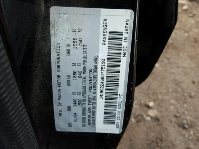 JM1BG2246R0775190 - 1994 MAZDA PROTEGE DX BLACK photo 10