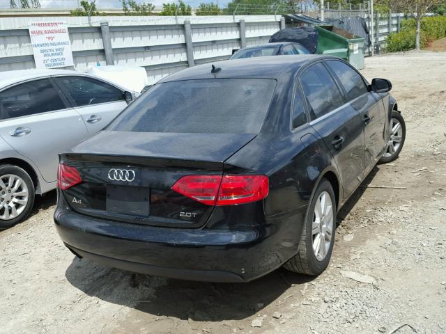 WAUAFAFL0BN025588 - 2011 AUDI A4 PREMIUM BLACK photo 4