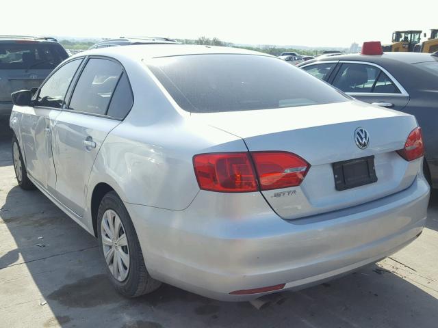 3VW2K7AJ0EM243294 - 2014 VOLKSWAGEN JETTA BASE 银色 照片 3