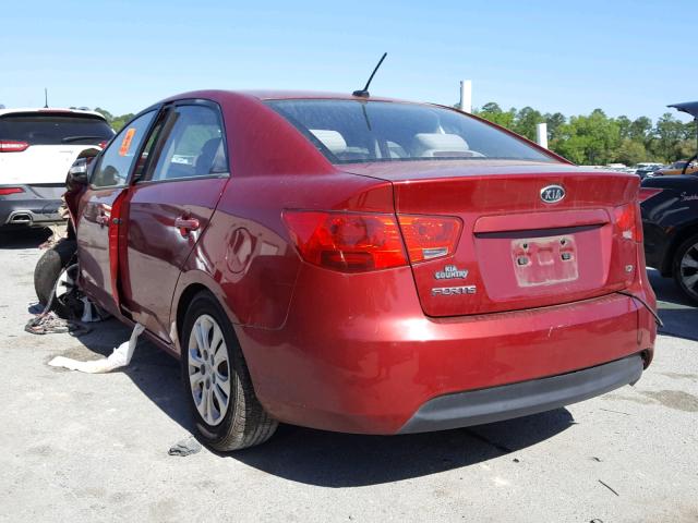 KNAFU4A27A5818252 - 2010 KIA FORTE EX RED photo 3