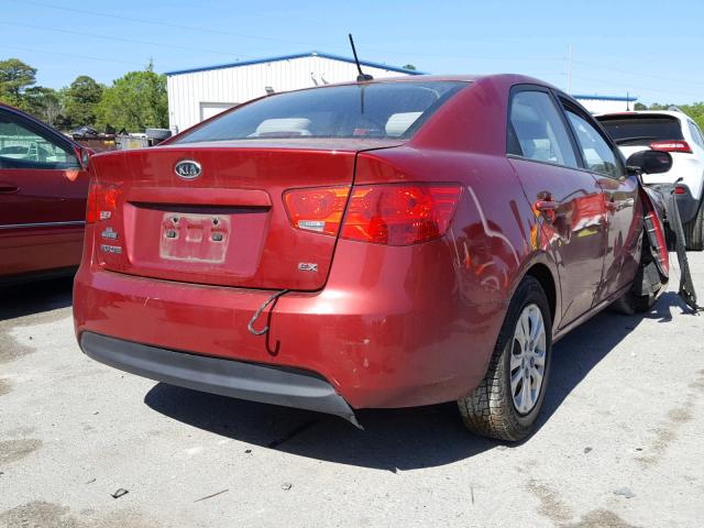 KNAFU4A27A5818252 - 2010 KIA FORTE EX RED photo 4