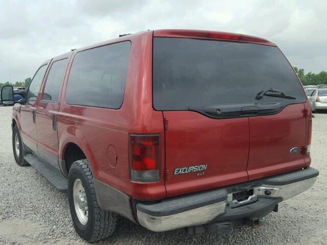 1FMNU40P03EC79435 - 2003 FORD EXCURSION RED photo 3